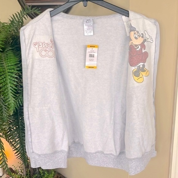 Brand New Disney 100 Heather Gray Zippered Hoodie Sweatshirt Minnie Mickey Bambi - Picture 15 of 16